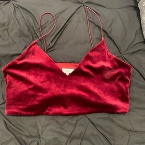 Red velvet crop top